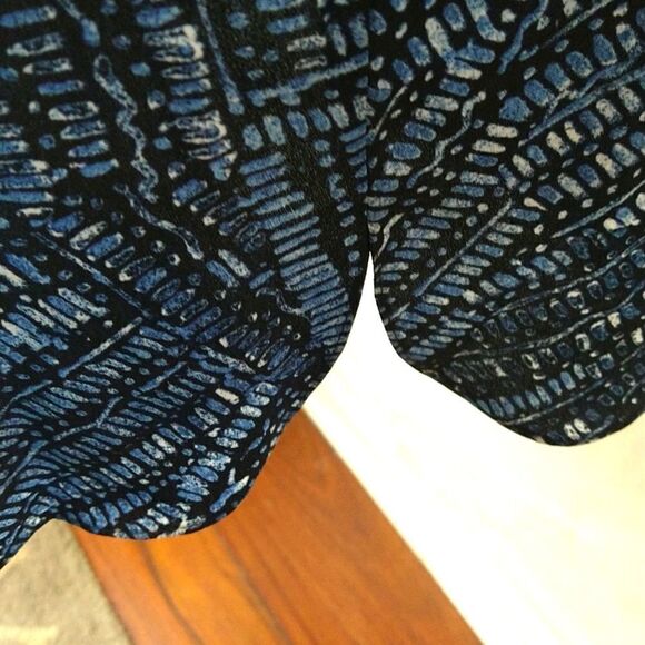 ZOZO boho Blue tribal Print  Sleeveless Midi tunic dress Sz L - Picture 9 of 11